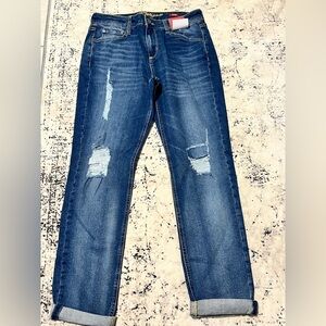Arizona Jean Company Distressed Blue Straight Leg Jeans